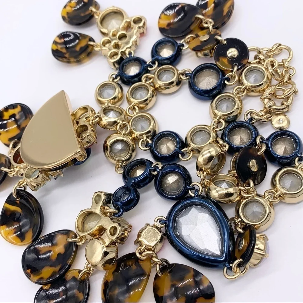 J. Crew Tortoise Brulee Jeweled Necklace